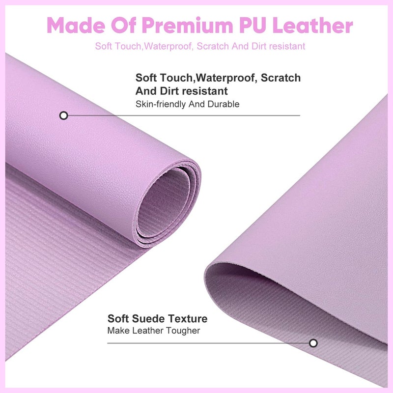 Subay Nail Table Mat, (MAT ONLY) Nail Arm Rest Mat for Nail Tech, Soft Microfiber PU Leather Nail Art Mat for Manicure Hand Rest, Foldable Nail Desk Pad Nail Tech Must Haves for Hand Stand Pillow - Purple - Image 3